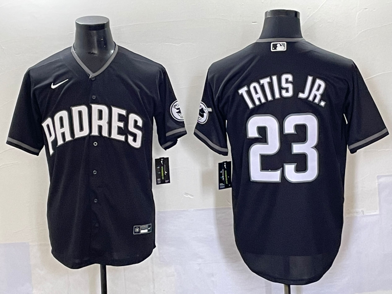 Men's San Diego Padres Fernando Tatis Jr. #23 Black Lights Out Jersey